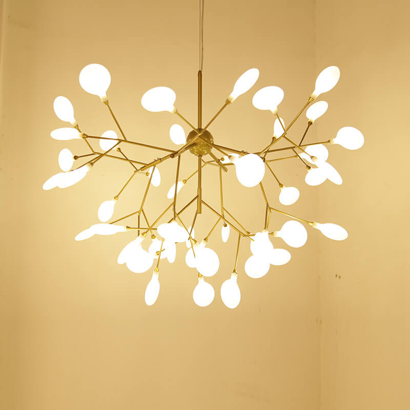 Modern Silver Metal LED Chandelier with Branch Design for Living Room