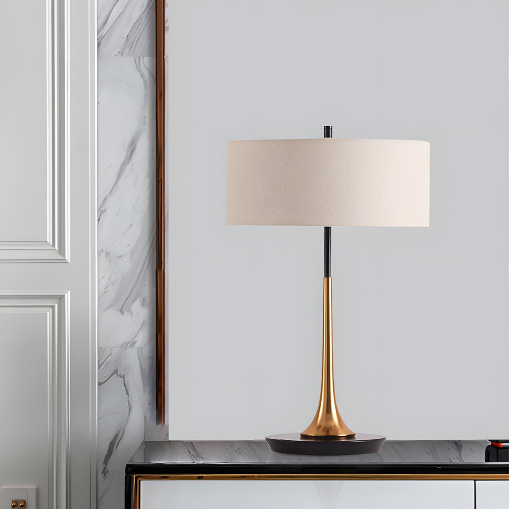 Elegant Modern Fabric Table Lamp with Metal Base for Living Room Decor