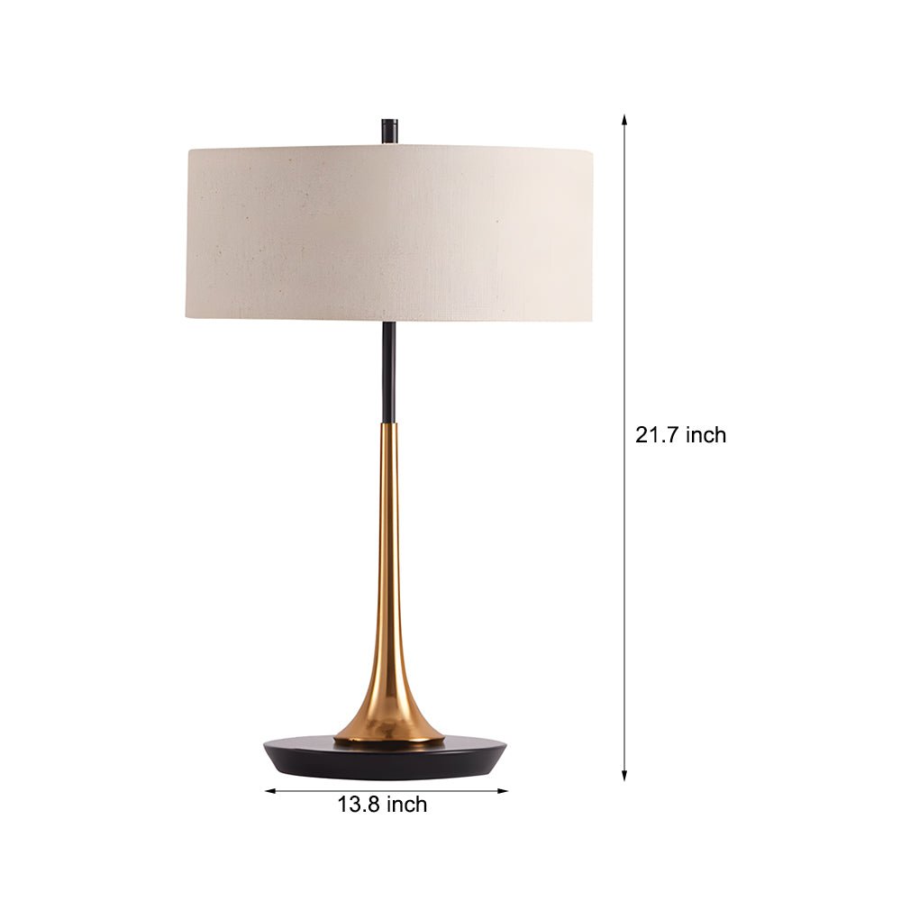 Elegant Modern Fabric Table Lamp with Metal Base for Living Room Decor