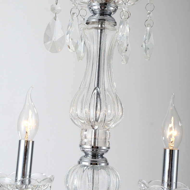 Elegant Contemporary Glass Candelabra Chandelier for Luxury Living Room