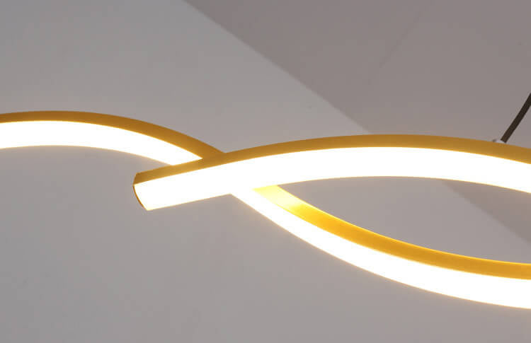 Nordic Minimalist LED Chandelier with Wave Design for Dining Room