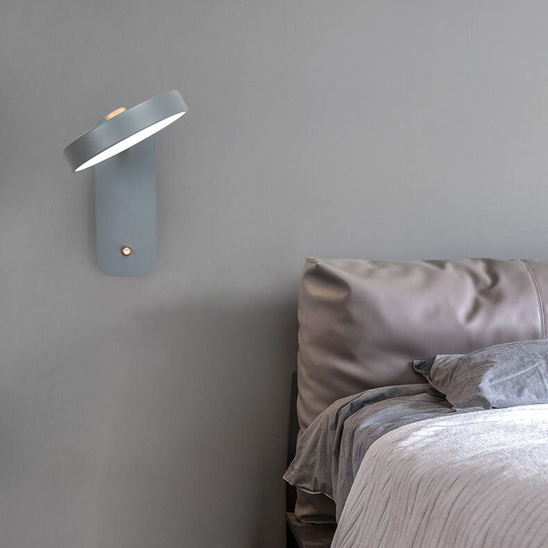 Modern White Round Rotatable LED Wall Sconce for Bedroom or Reading