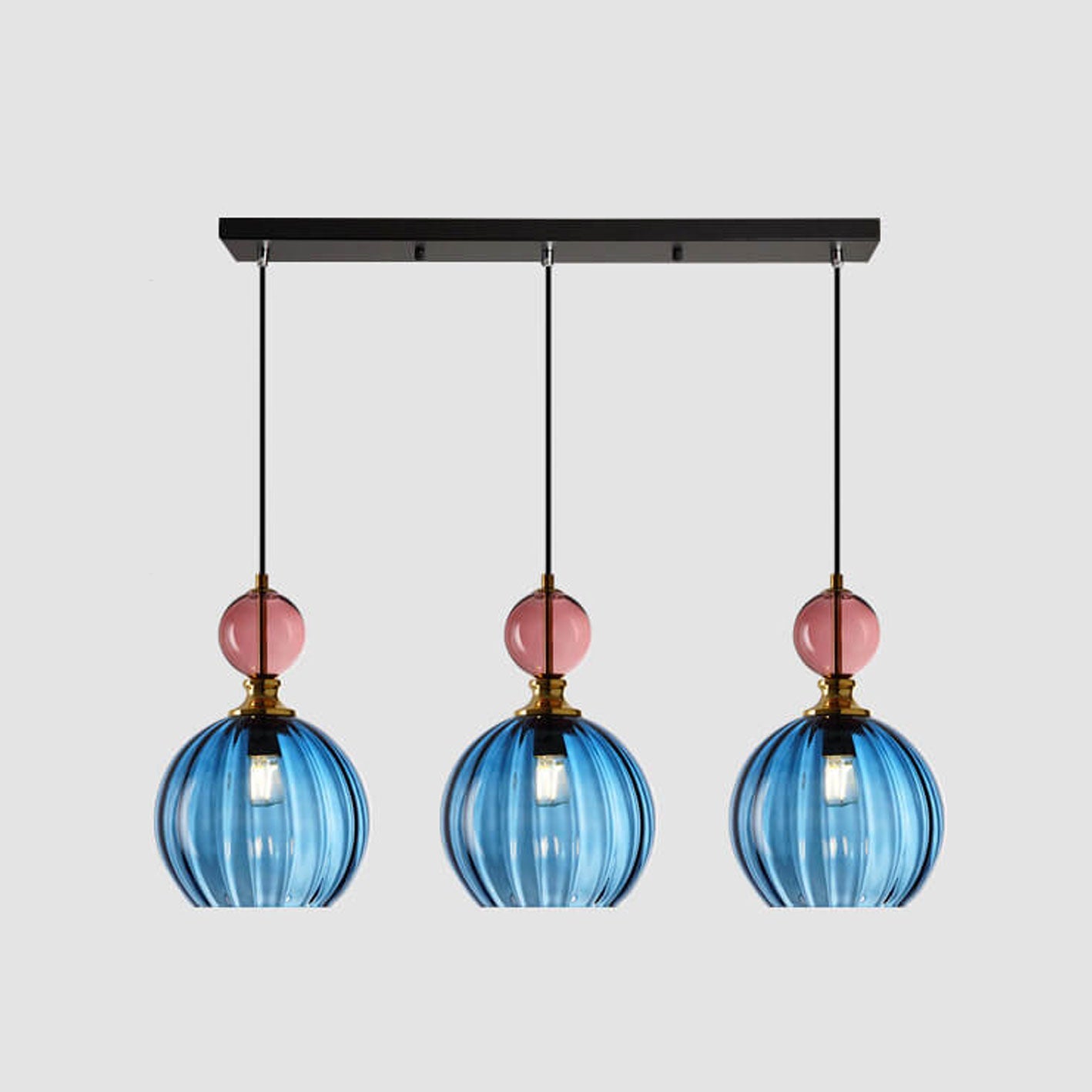 Creative Danish Striped Glass Round Chandelier for Modern Living Spaces