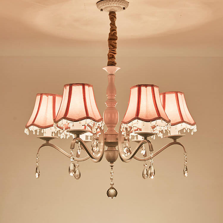 Elegant Modern Iron and Crystal Chandelier for Dining or Living Room