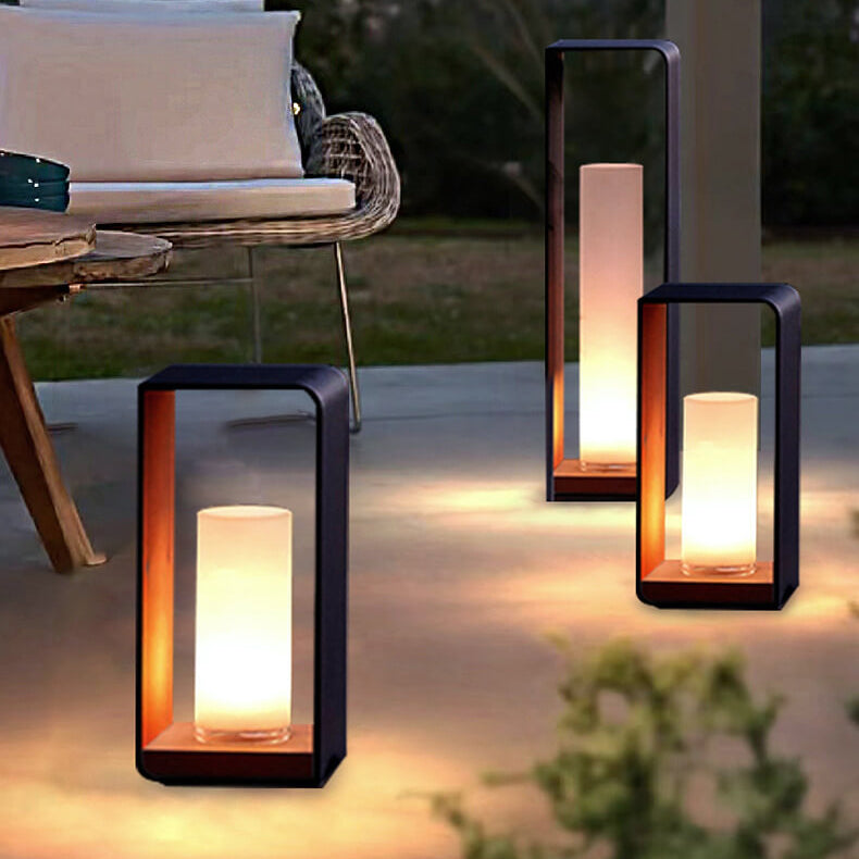 Contemporary Square Stainless Steel LED Landscape Light for Outdoor Use