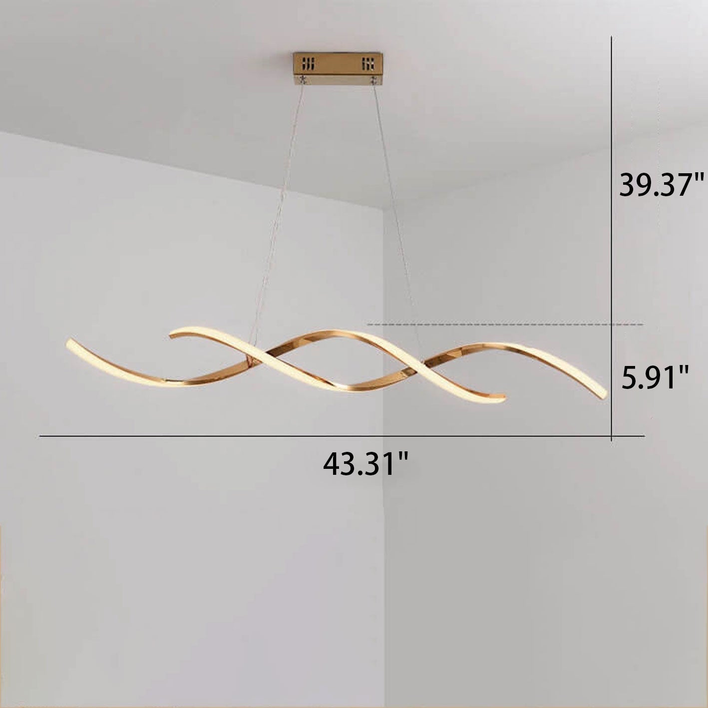 Sleek Modern Minimalist LED Chandelier Pendant Light for Kitchen Island