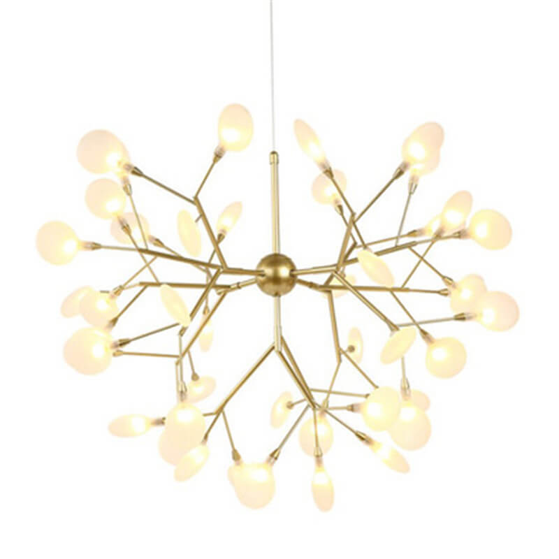Modern Silver Metal LED Chandelier with Branch Design for Living Room