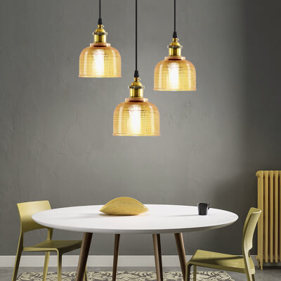 Antique Textured Lattice Glass Pendant Light for Vintage Home Decor