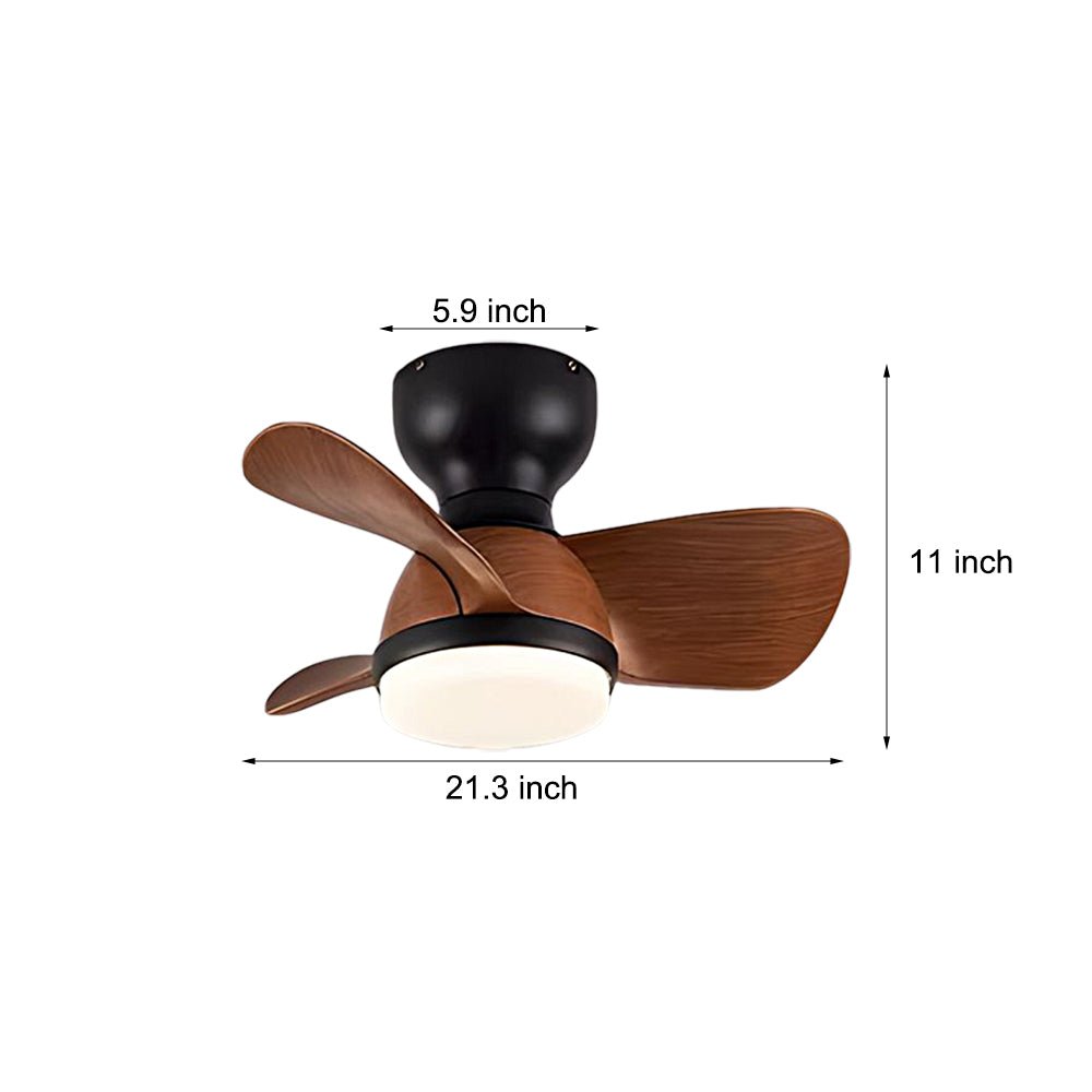 Compact 22''/31'' 3-Blade Modern White Ceiling Fan with Remote Control
