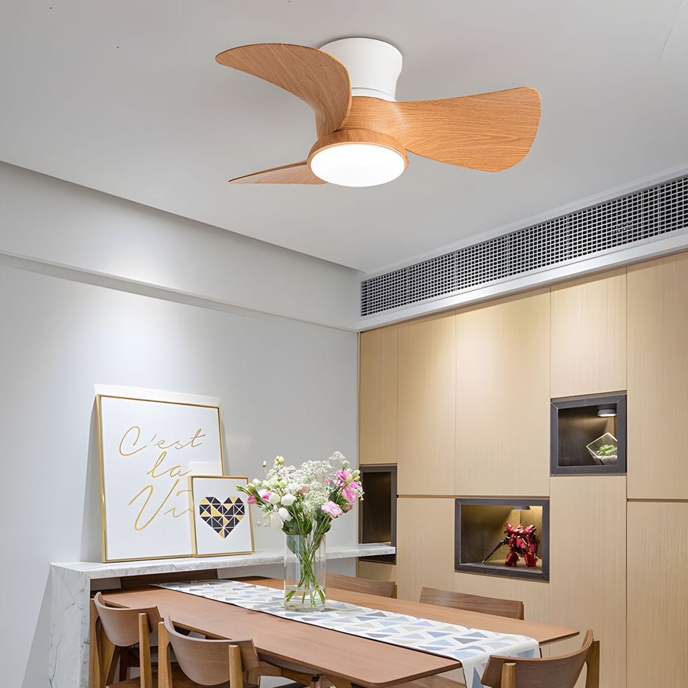 Compact 22''/31'' 3-Blade Modern White Ceiling Fan with Remote Control