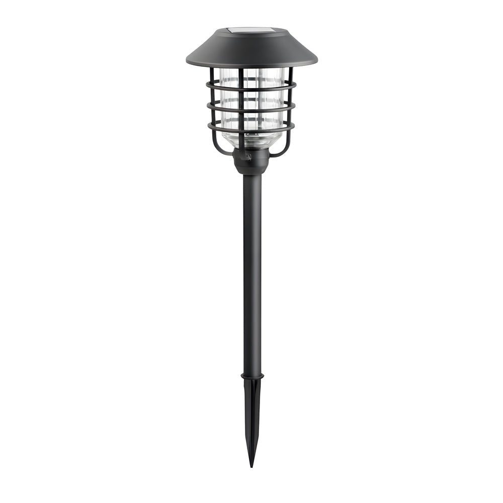Elegant 22.8-inch Black Solar Pathway Lights with Decorative Hat Top
