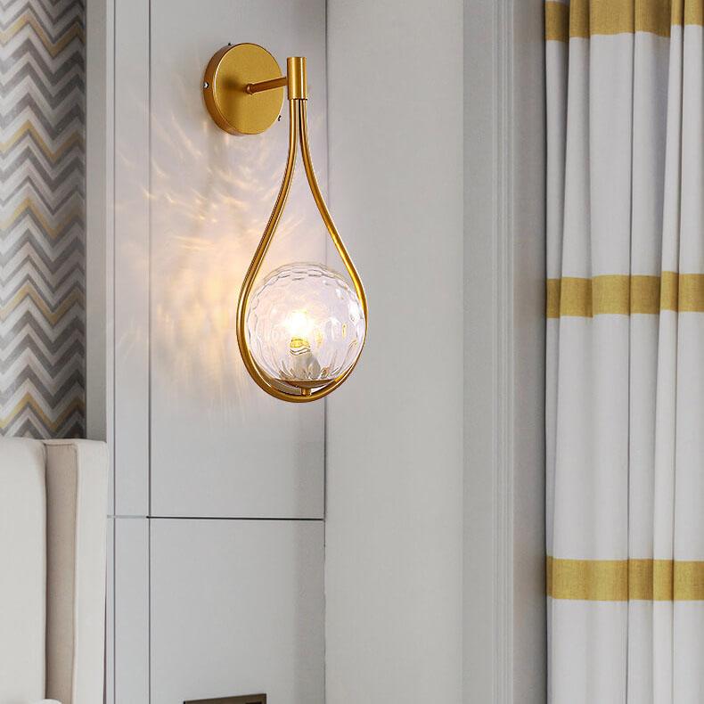 Sleek 1-Light Glass Globe Water Drop Wall Sconce for Modern Interiors