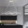 Sleek Black Metal LED Island Chandelier for Modern Kitchen Lighting