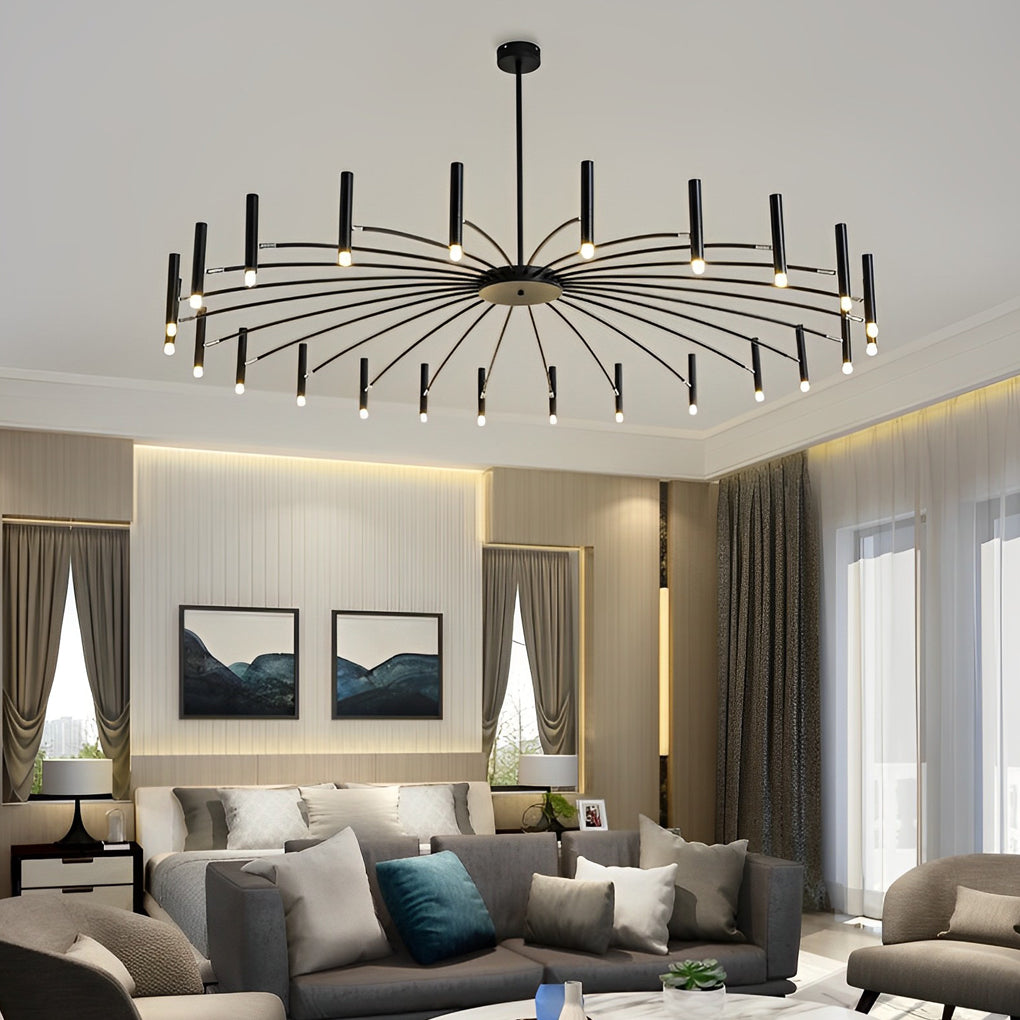 Stylish Adjustable Metal LED Chandelier for Dining Room - Three-Step Dimming