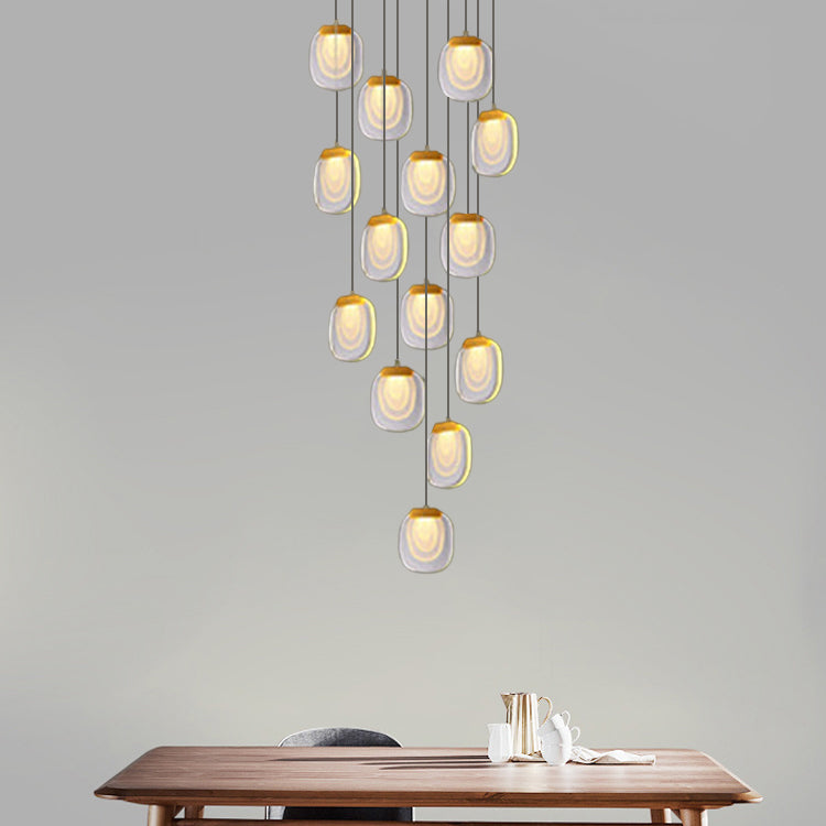 Modern Scandinavian Round Aluminum Crystal LED Chandelier for Living Room