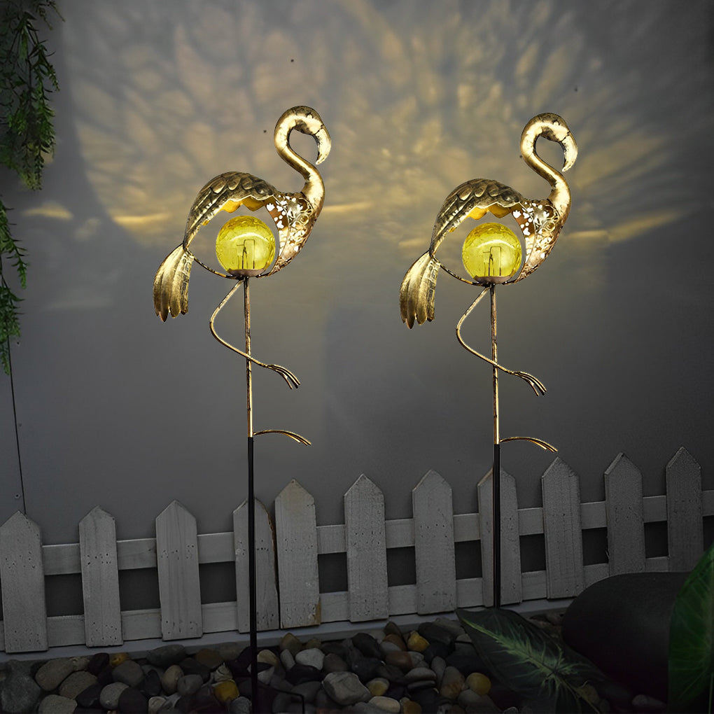 Artistic Solar Garden Light with Hollow Moon & Sun Flame Iron Design