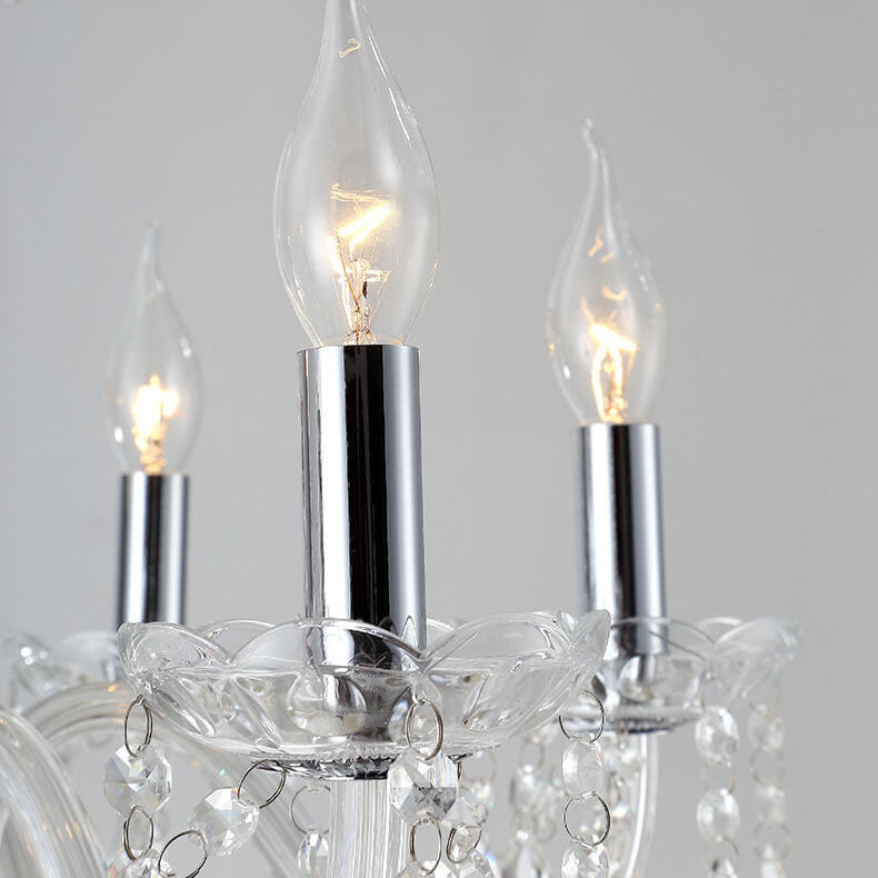 Elegant Contemporary Glass Candelabra Chandelier for Luxury Living Room