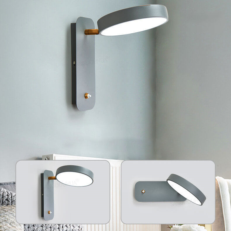 Modern White Round Rotatable LED Wall Sconce for Bedroom or Reading