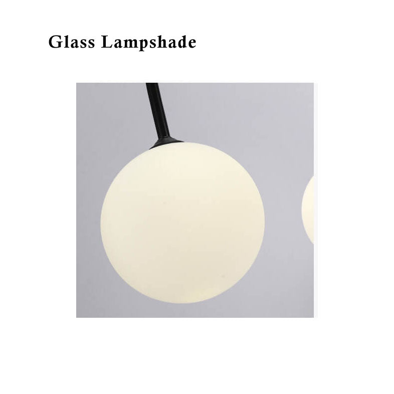 Elegant Glass Ball 6-8 Light Arch Chandelier for Modern Dining Room