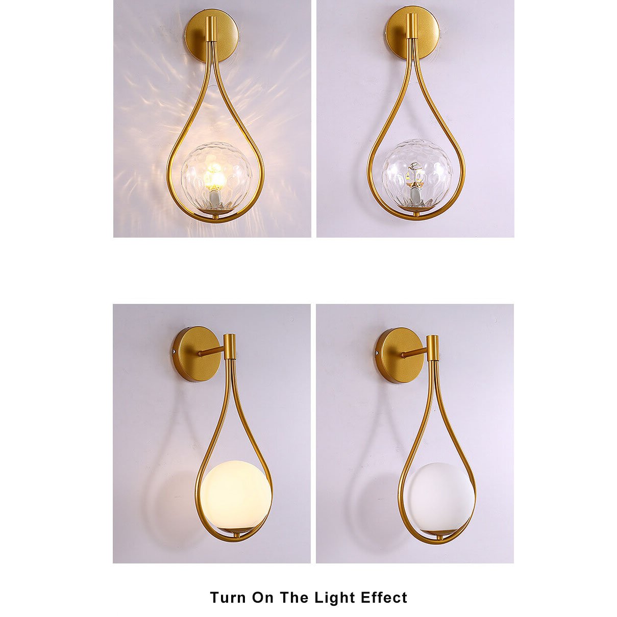 Sleek 1-Light Glass Globe Water Drop Wall Sconce for Modern Interiors