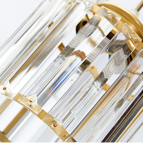 Elegant Modern Colorful Crystal 6-Light Cylindrical Stairway Chandelier