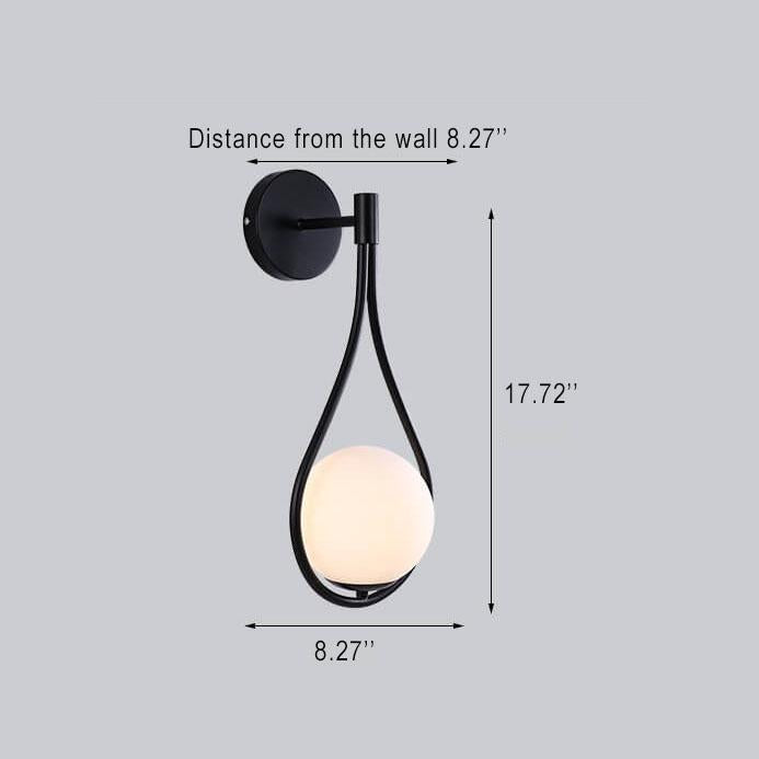 Sleek 1-Light Glass Globe Water Drop Wall Sconce for Modern Interiors