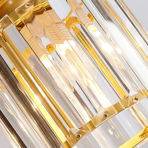 Elegant Modern Colorful Crystal 6-Light Cylindrical Stairway Chandelier