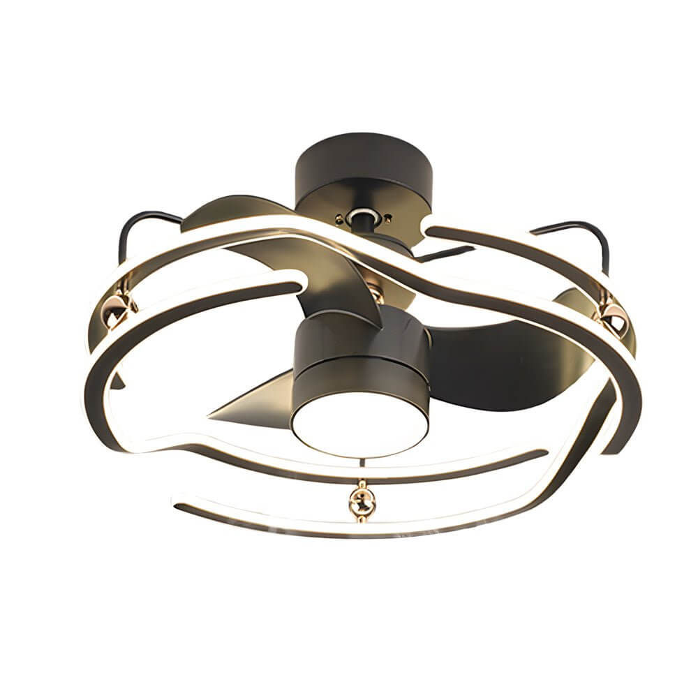 Modern 23.6'' Low Profile White Ceiling Fan with Dimmable LED Light