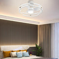 Modern 23.6'' Low Profile White Ceiling Fan with Dimmable LED Light
