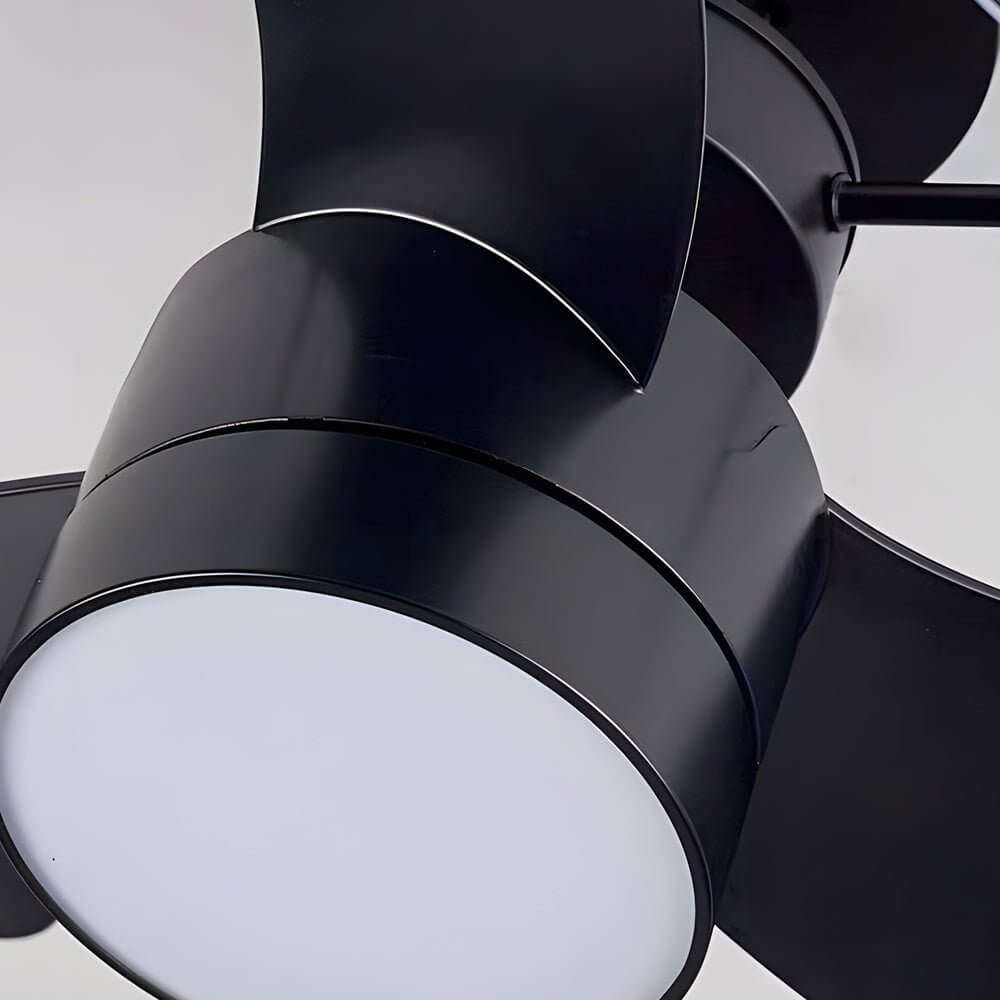 Modern 23.6'' Low Profile White Ceiling Fan with Dimmable LED Light