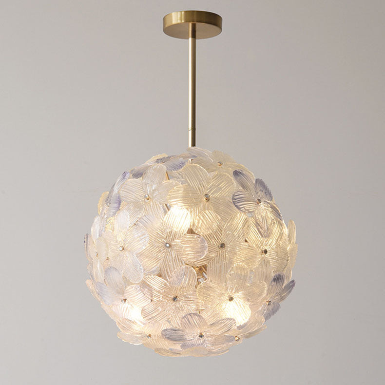 Modern Art Deco Gold Glass & Iron 6/8 Light Chandelier for Living Room