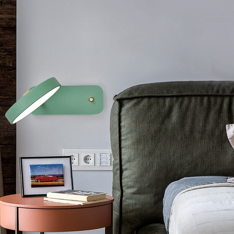 Modern White Round Rotatable LED Wall Sconce for Bedroom or Reading