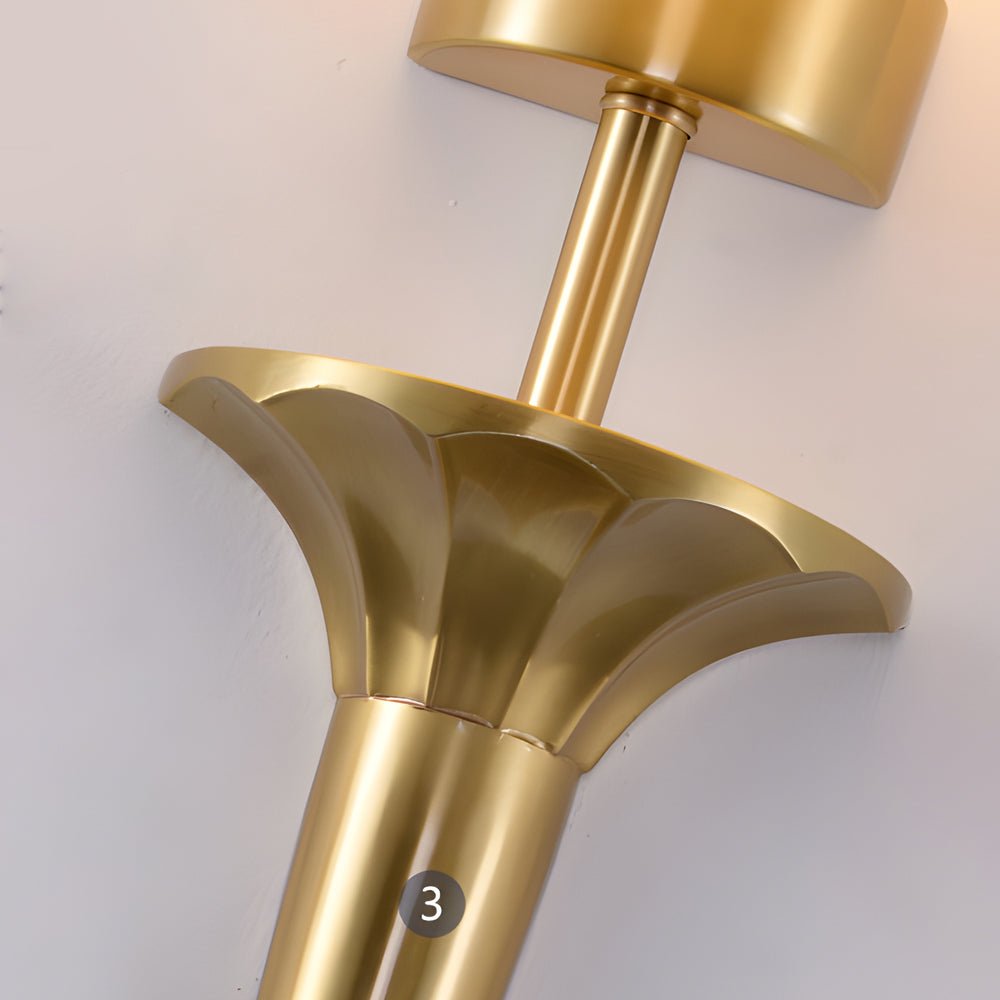 Gold and Black Copper 1-Light Fabric Shade Wall Sconce for Modern Decor