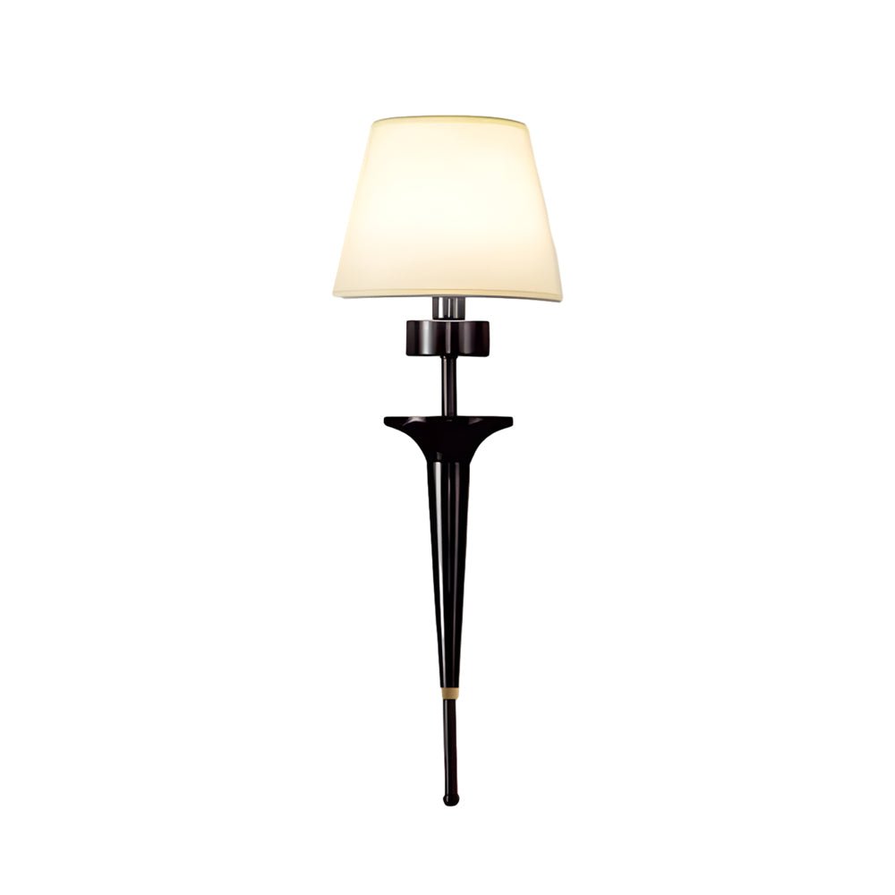 Gold and Black Copper 1-Light Fabric Shade Wall Sconce for Modern Decor