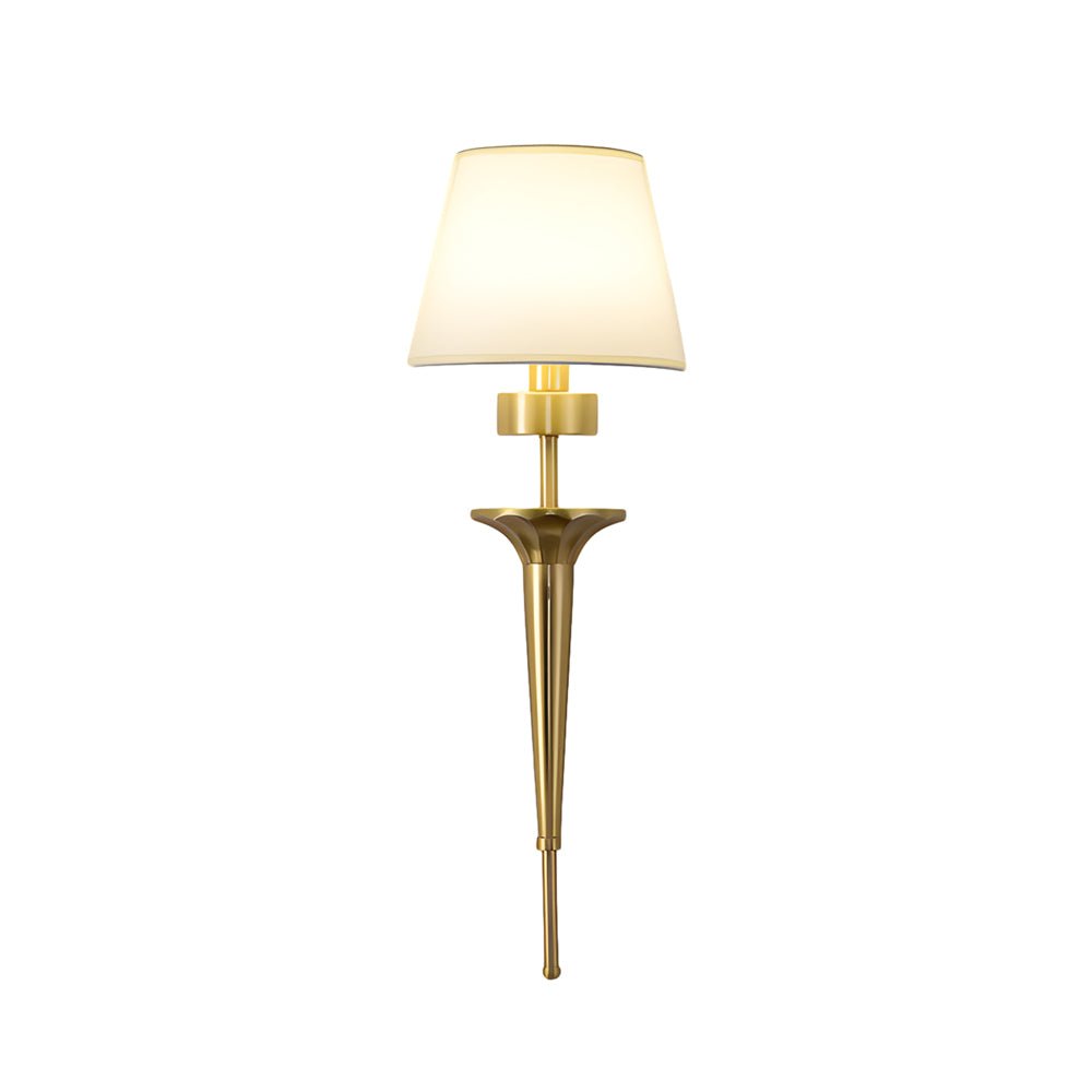 Gold and Black Copper 1-Light Fabric Shade Wall Sconce for Modern Decor