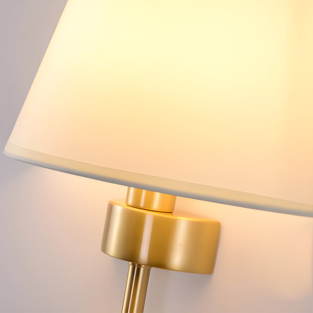 Gold and Black Copper 1-Light Fabric Shade Wall Sconce for Modern Decor
