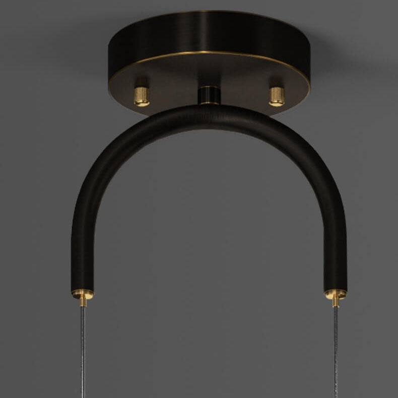Elegant Brass and Iron LED Island Chandelier for Modern Dining Spaces
