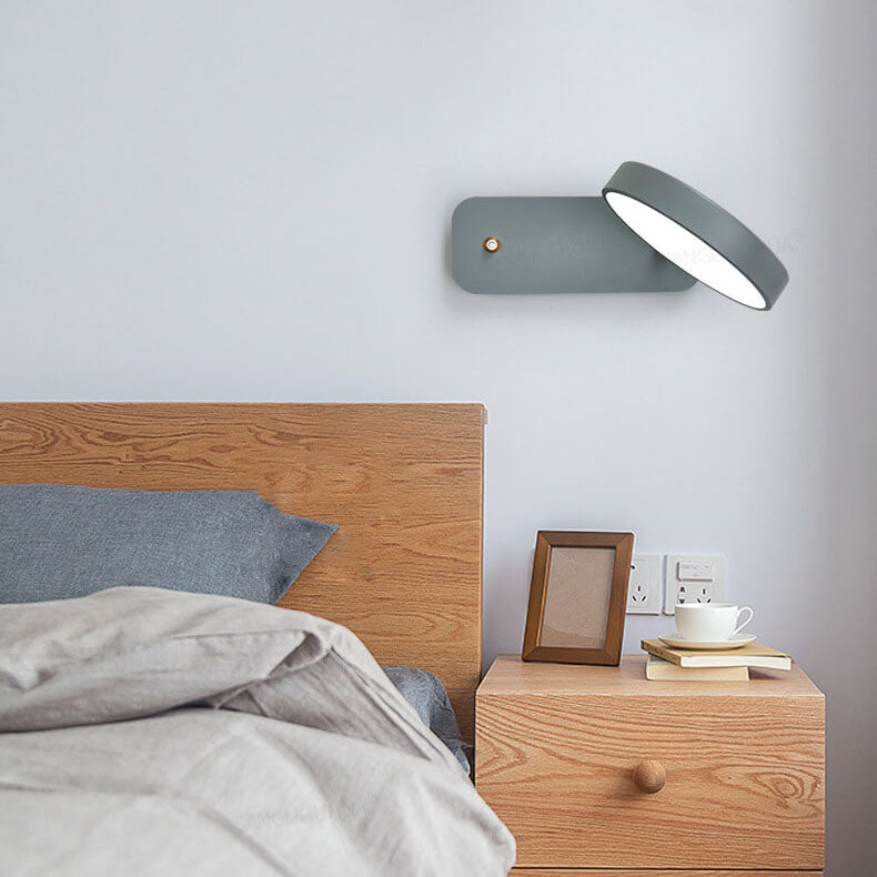 Modern White Round Rotatable LED Wall Sconce for Bedroom or Reading