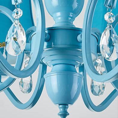 Elegant Modern Iron and Crystal Chandelier for Dining or Living Room