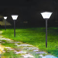 Modern Black LED Solar Pathway Light Fixture for Outdoor Landscape Decor