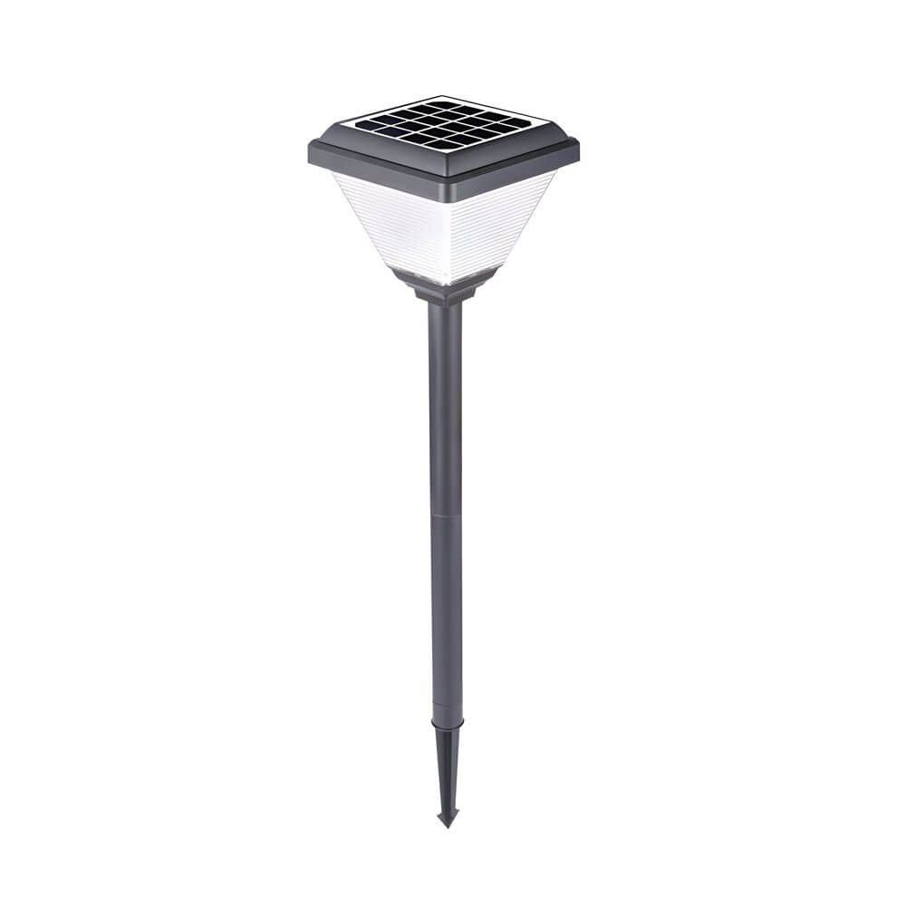 Modern Black LED Solar Pathway Light Fixture for Outdoor Landscape Decor