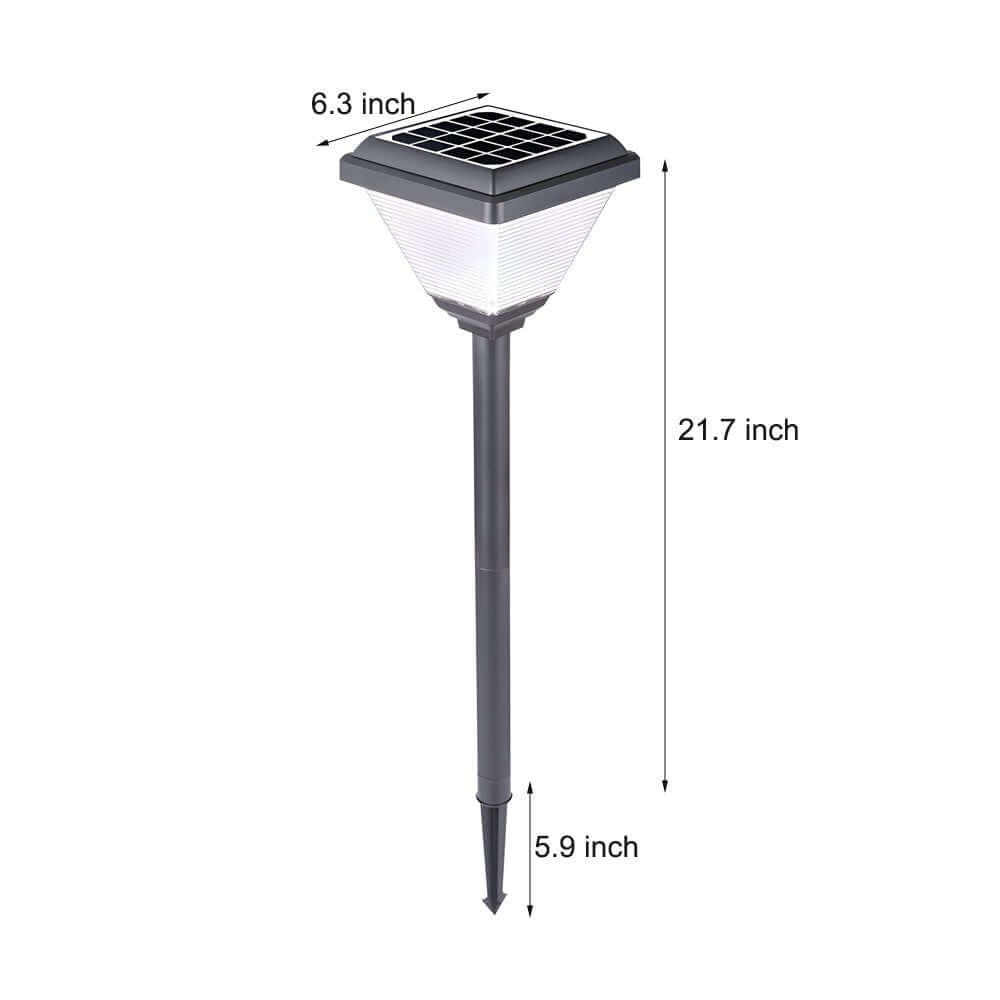 Modern Black LED Solar Pathway Light Fixture for Outdoor Landscape Decor