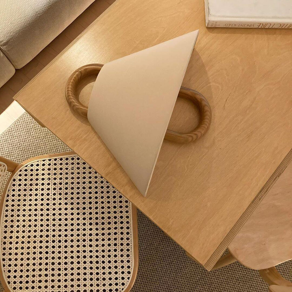 Contemporary Natural Wood Pleated Semi-Circle Wall Sconce for Living Room