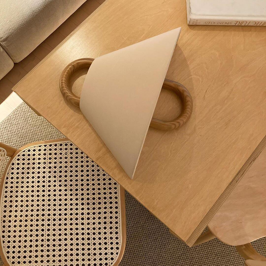 Contemporary Natural Wood Pleated Semi-Circle Wall Sconce for Living Room