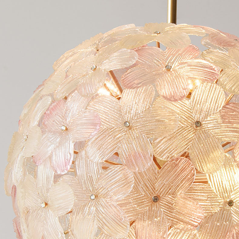 Modern Art Deco Gold Glass & Iron 6/8 Light Chandelier for Living Room