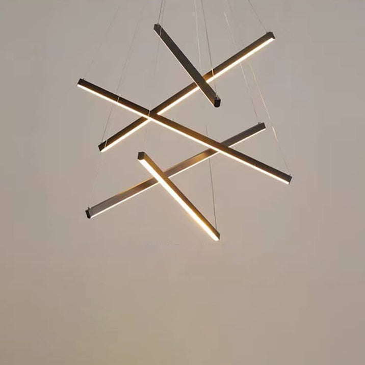 Nordic Style Geometric Iron & Aluminum LED Chandelier for Modern Decor