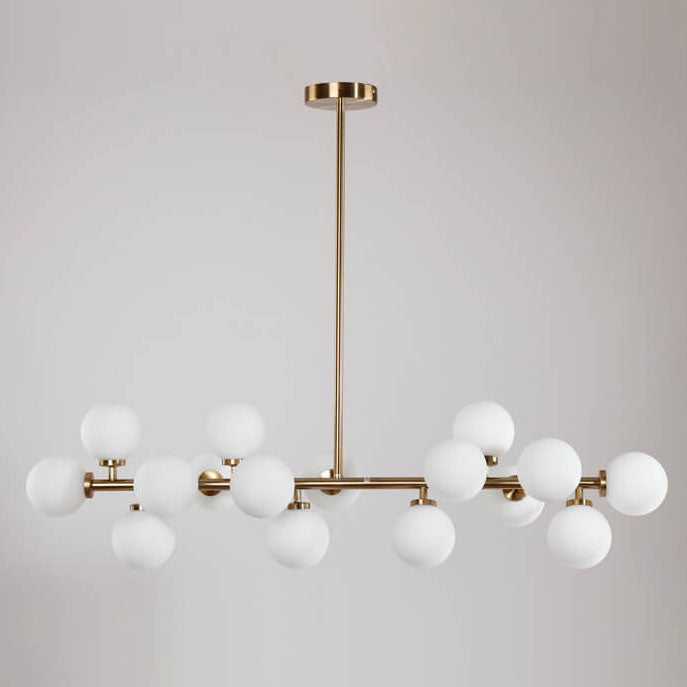 Contemporary Black Iron and Glass 16-Light Chandelier for Dining Rooms