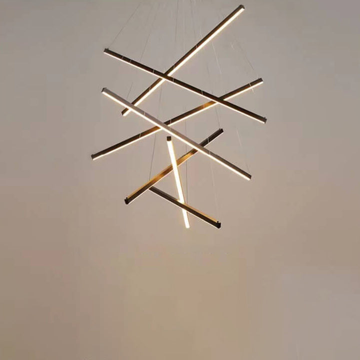 Nordic Style Geometric Iron & Aluminum LED Chandelier for Modern Decor