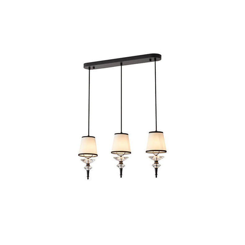 Antique-Style Clear Glass Metal Island Chandelier Light for Kitchen