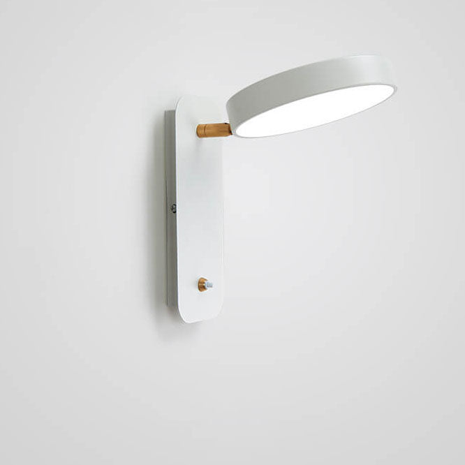 Modern White Round Rotatable LED Wall Sconce for Bedroom or Reading